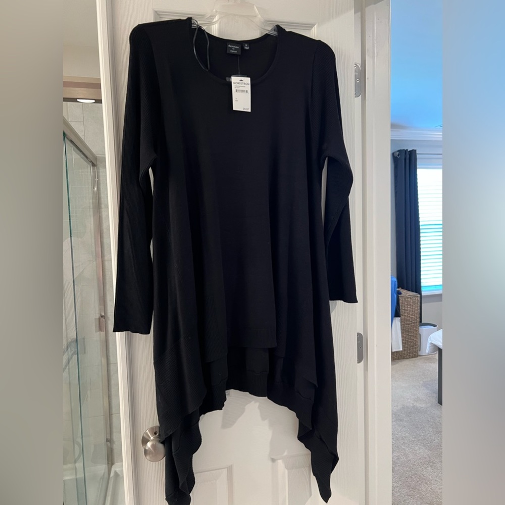 Black, long sweater dress